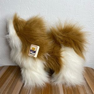 🆕 SKM 11” Plush COLLIE Stuffed Animal Toy Puppy Maltese Furry Dog White/Brown